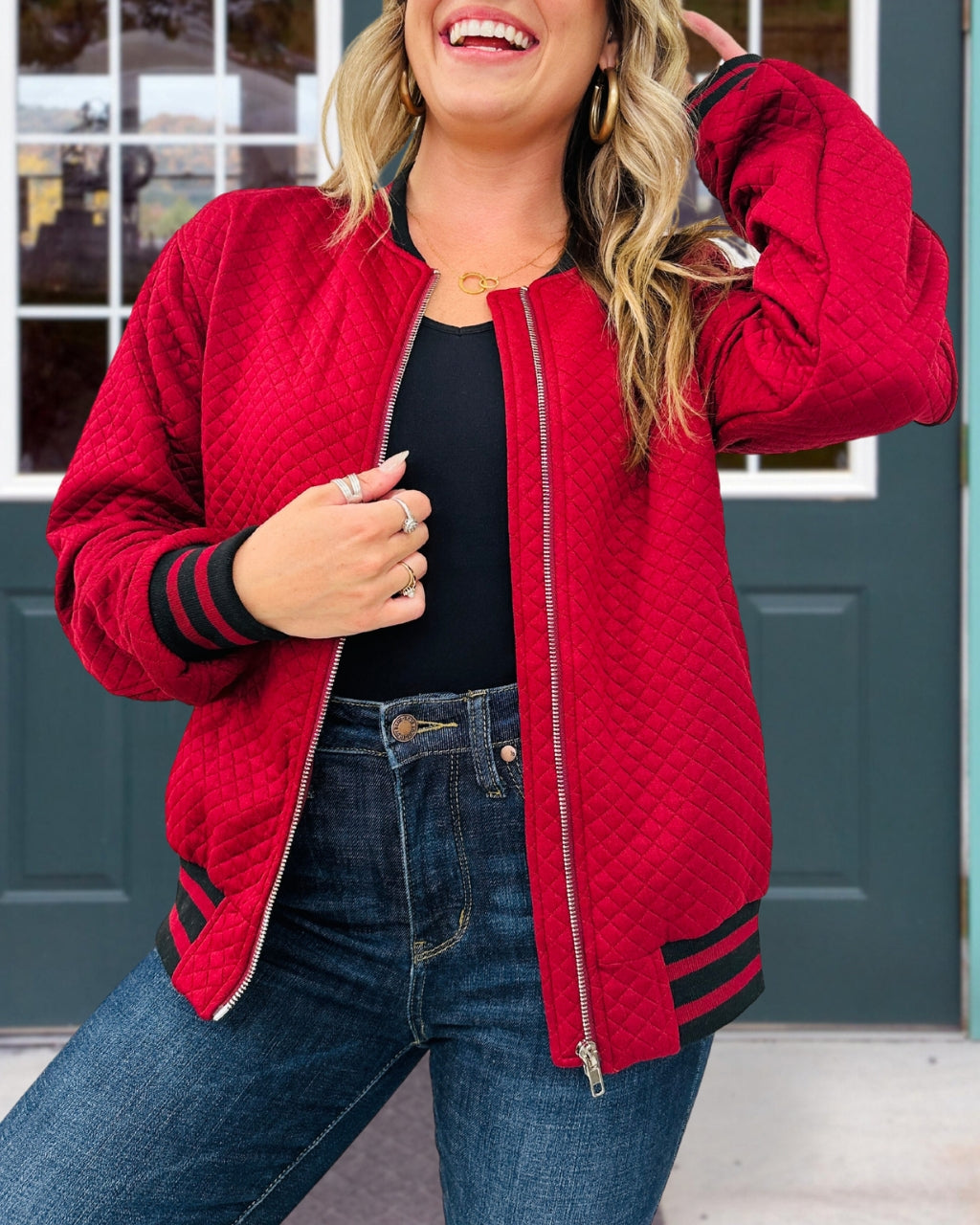 Quilted Bomber Jacket