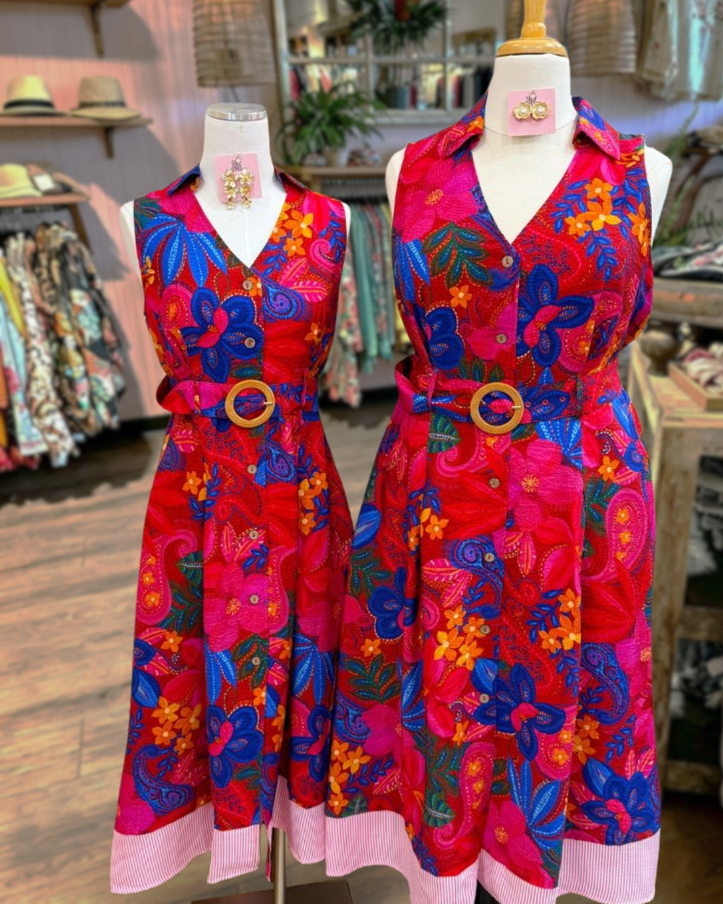 Vintage Paisley Floral Sleeveless Dress