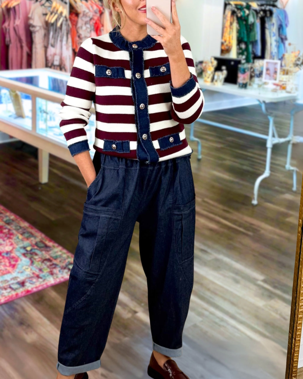 Trendy Barrel Leg Denim Jeans