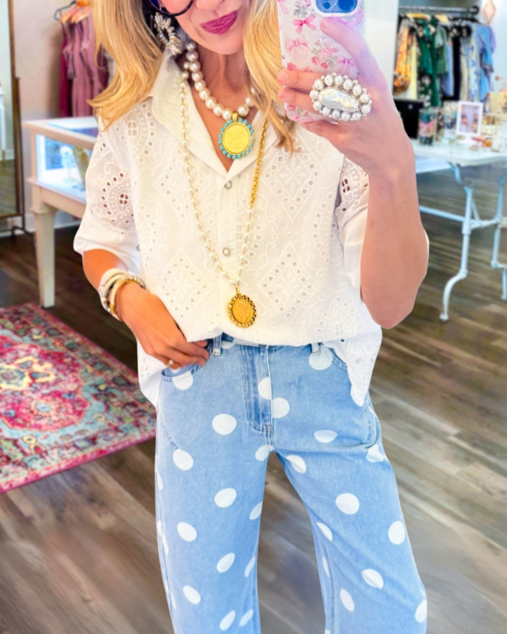 The Eyelet Scallop Blouse