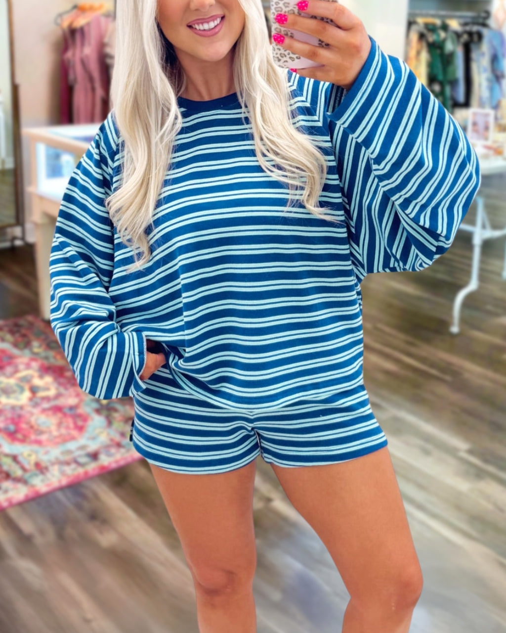 Everyday Stripe Lounge Two Piece Set