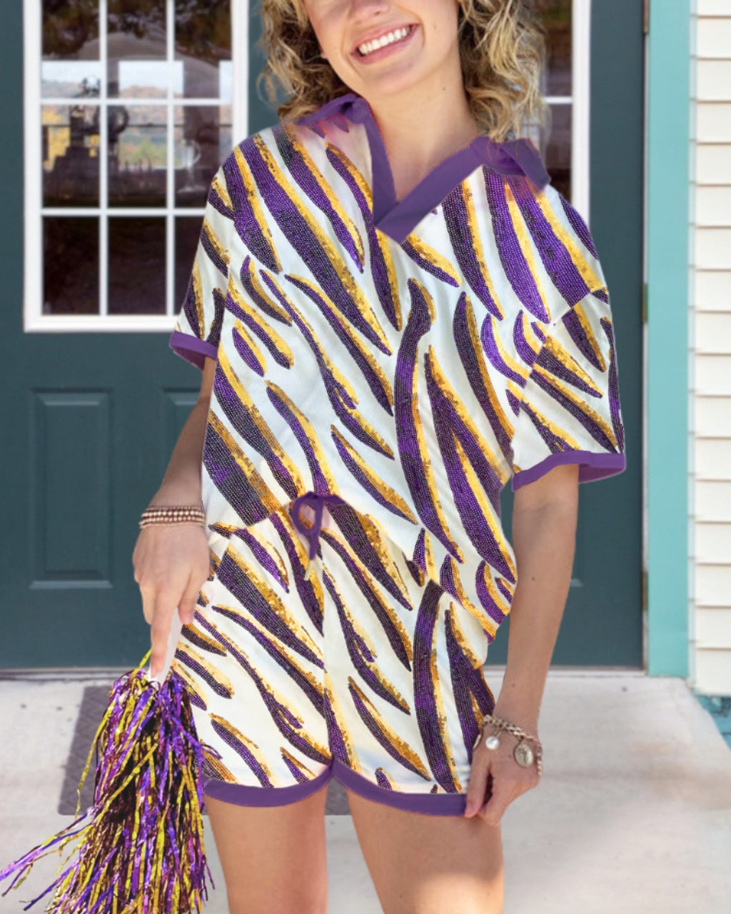 LSU Tigers Print Short Set