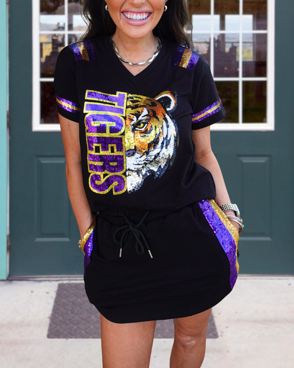 Tiger Pride Sequin Two Piece Set