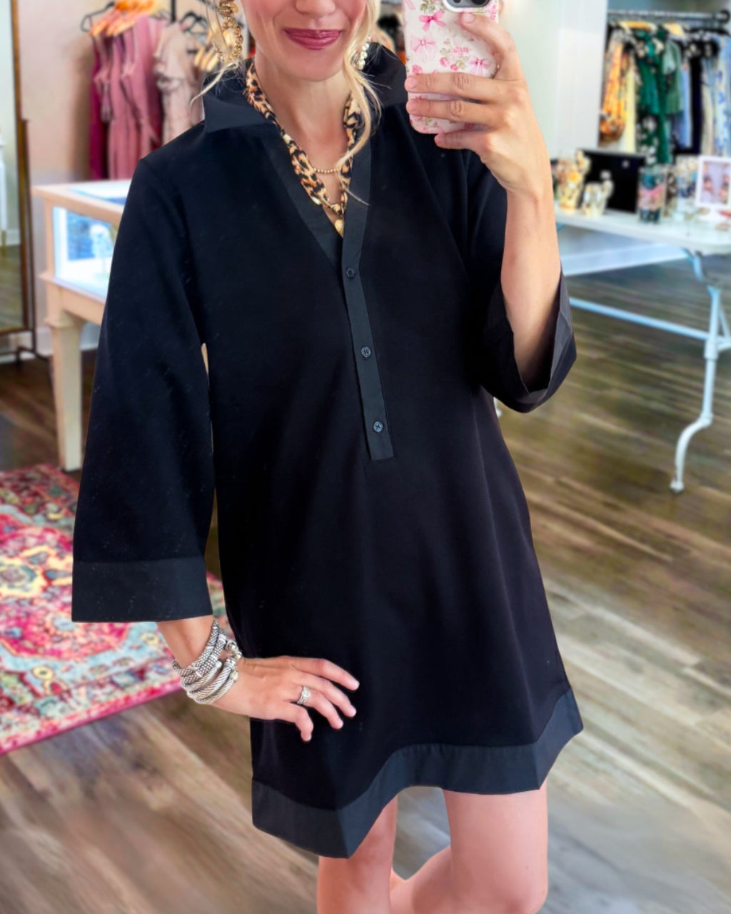 Simple Half Button Down Dress