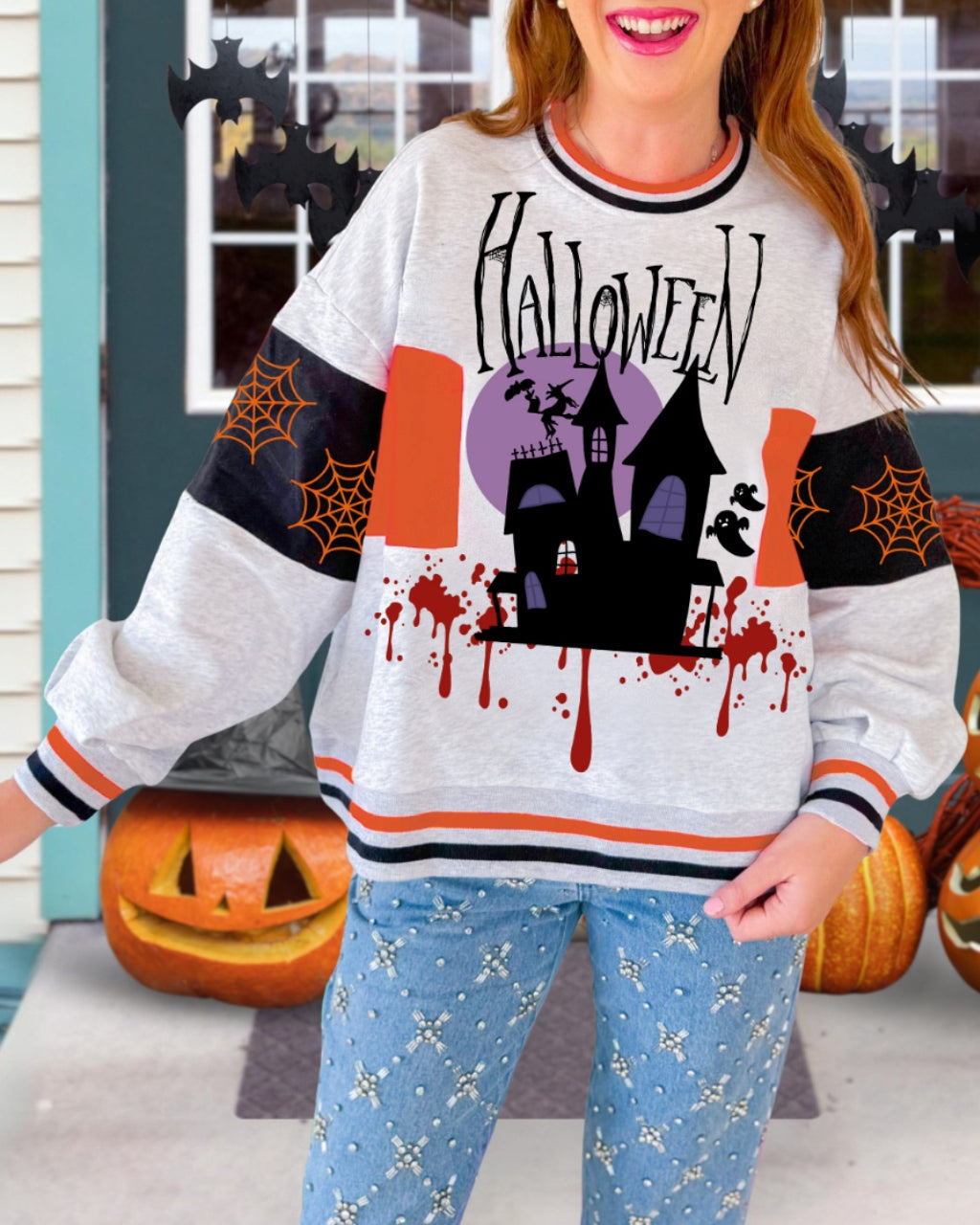 Halloween Spooky Castle Graphic Sweatshirt