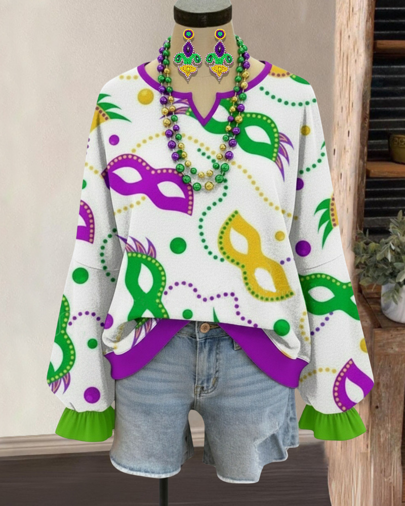 Carnival Mask Color Block Top