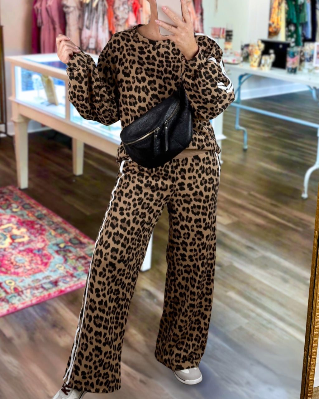 Effortless Leopard Tracksuits Set