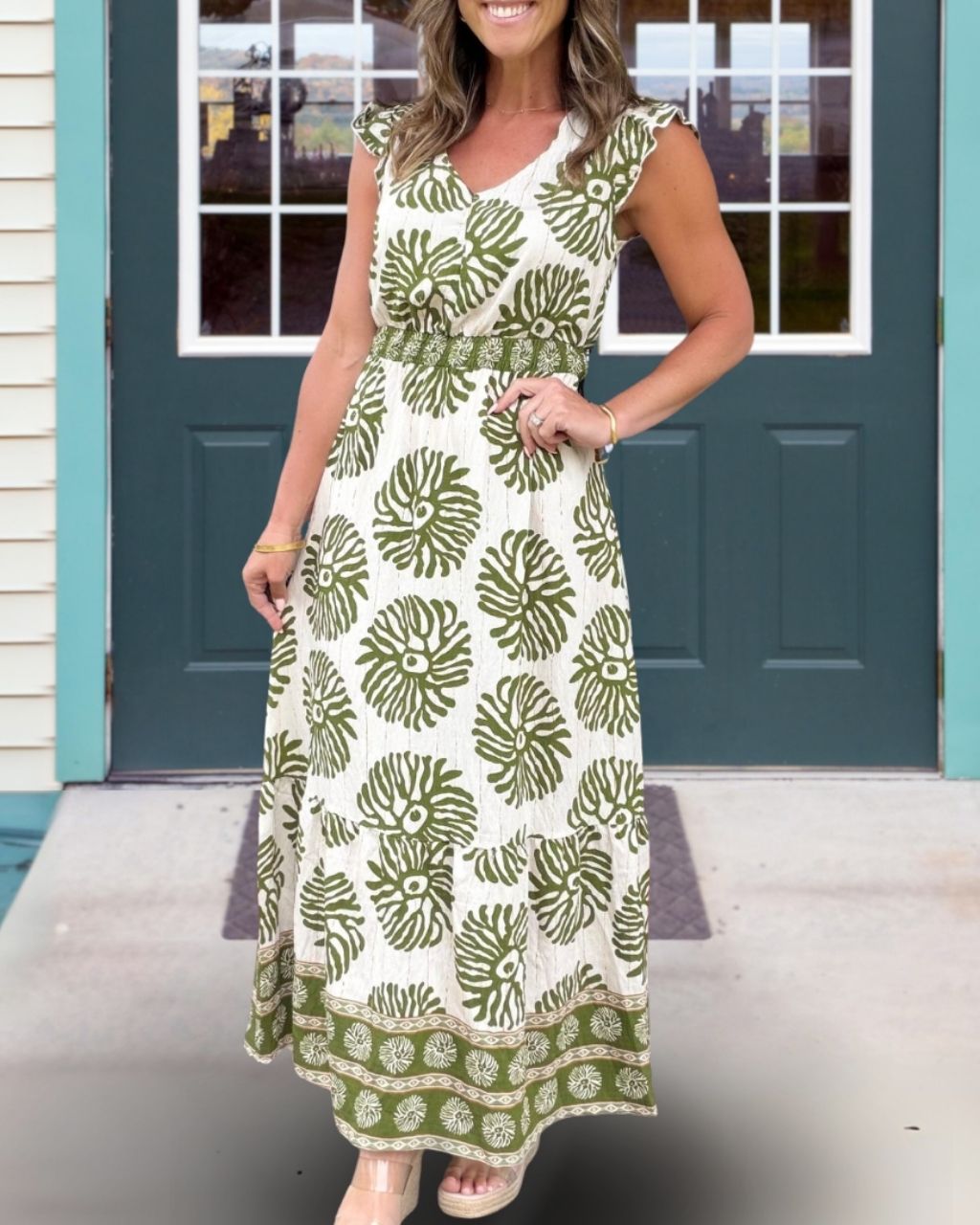 Abstract Floral Sleeveless Dress