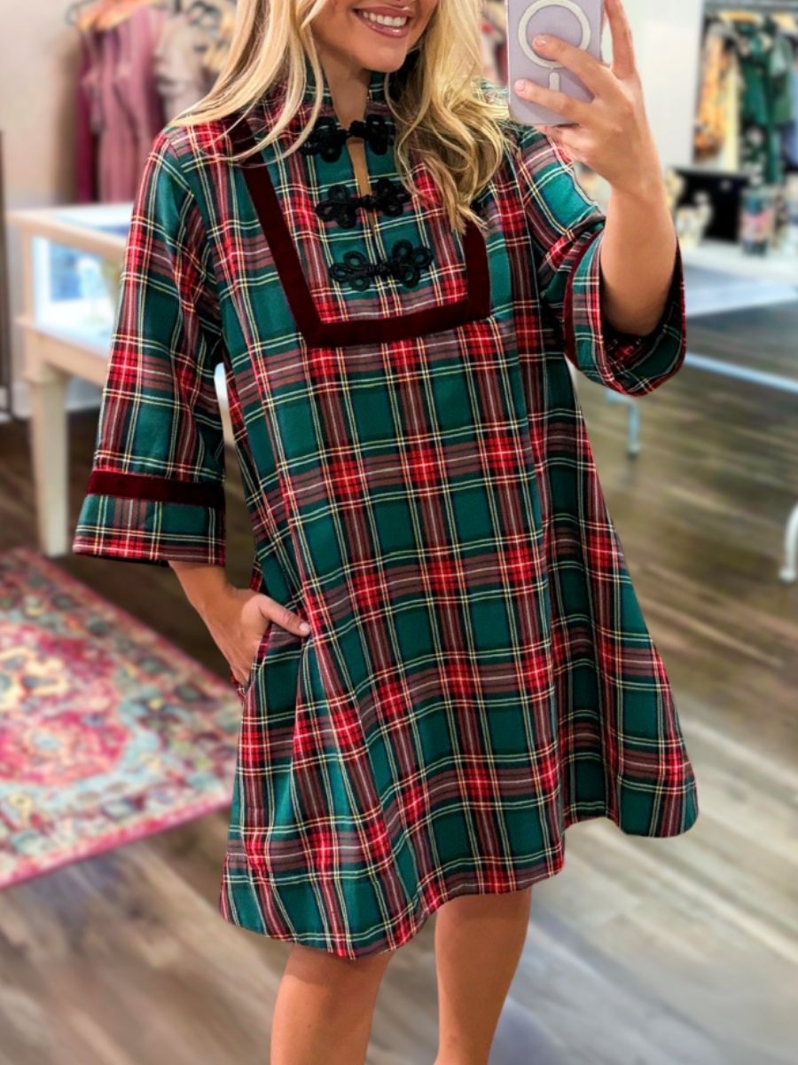 Holiday Plaid Mini Dress