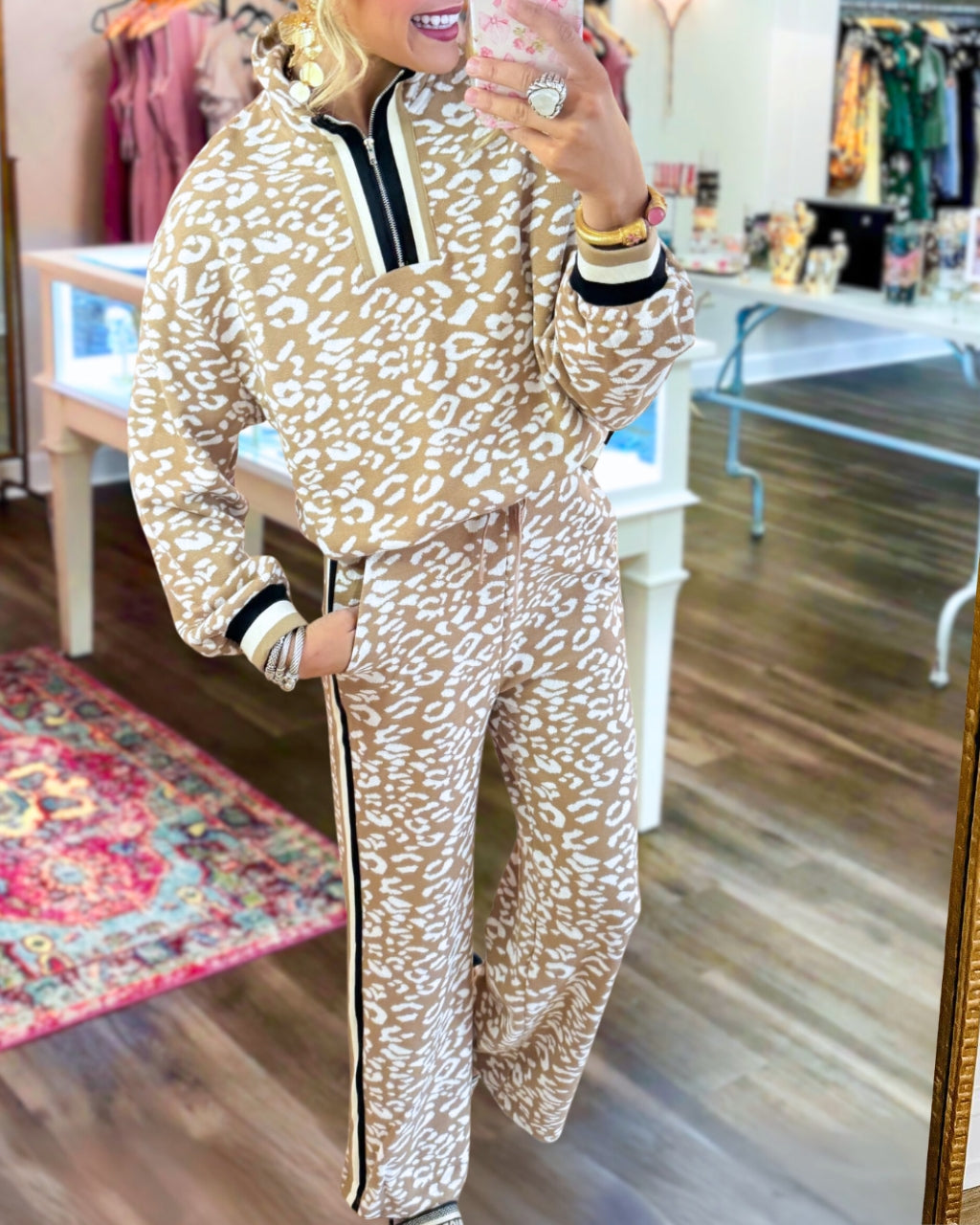 Cheerful Leopard Print Cozy Set