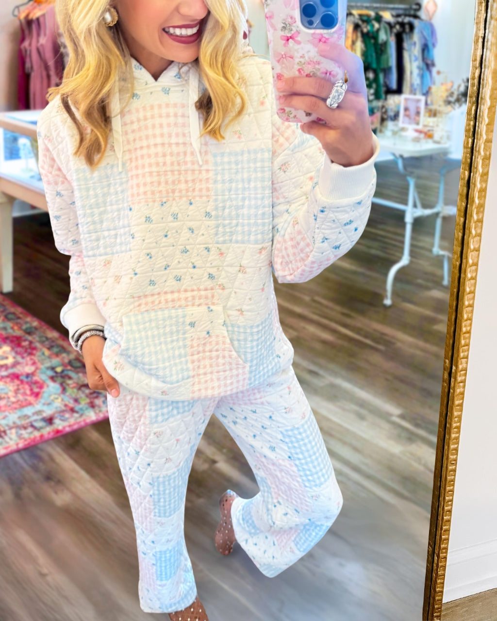 Comfortable Quilted Patchwork Pullover Set