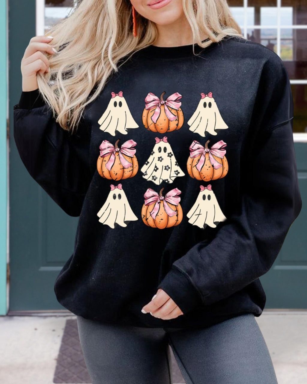 Bowknot Ghost Pumpkin Sweatshirt