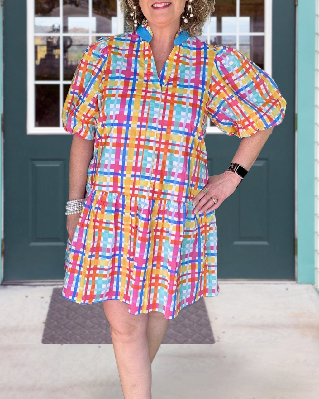 Colorful Gingham Dress