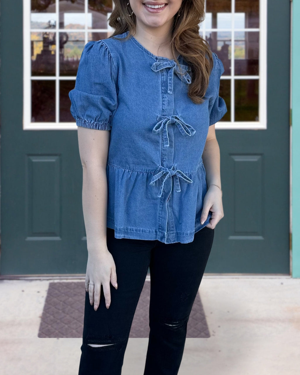 Bow Tied Denim Top