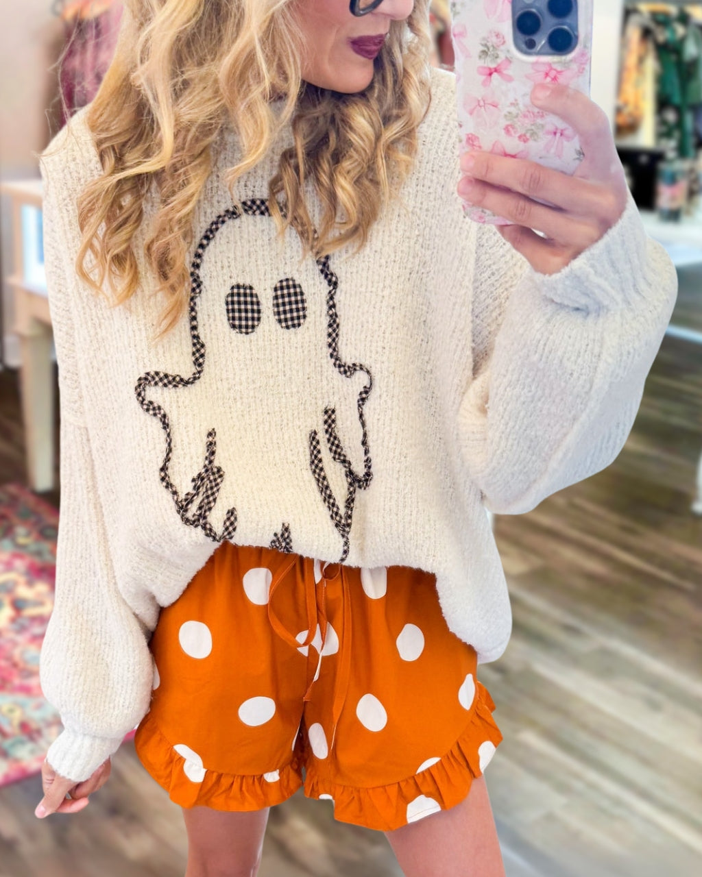 Ghost Embroidered Knitted Pullover