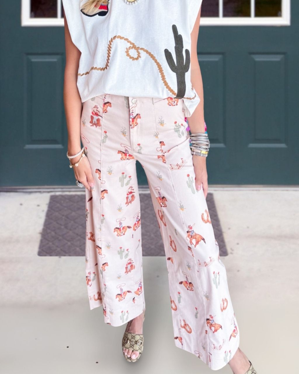 Western Cowboy Wide-Leg Pants