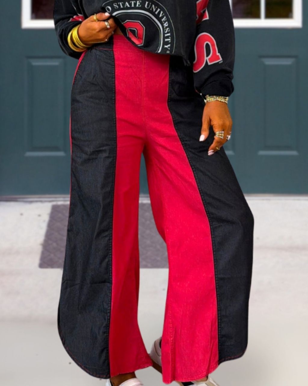 Loose Fitting Color Blocked Pants