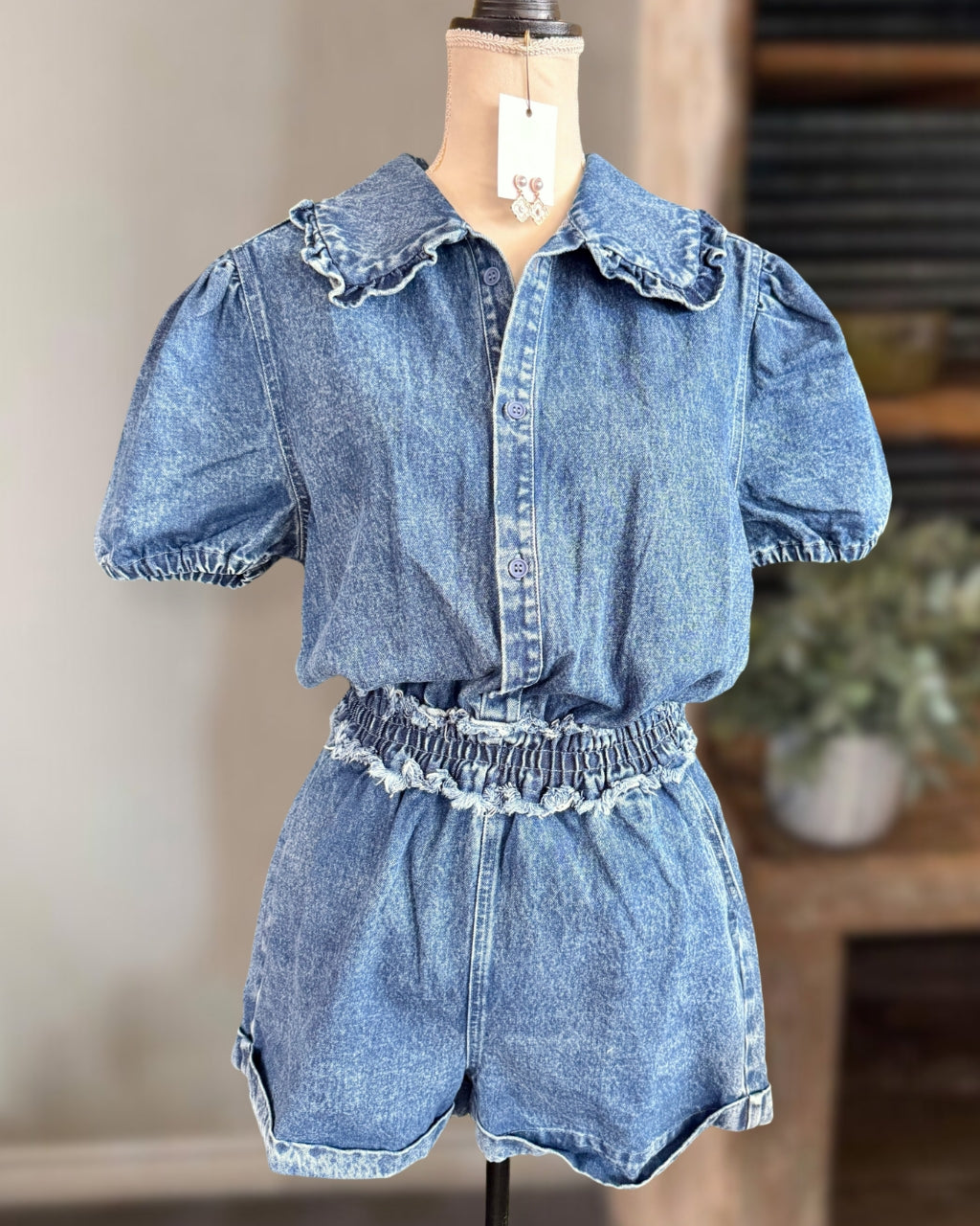 Simple Washed Denim Jumpsuit