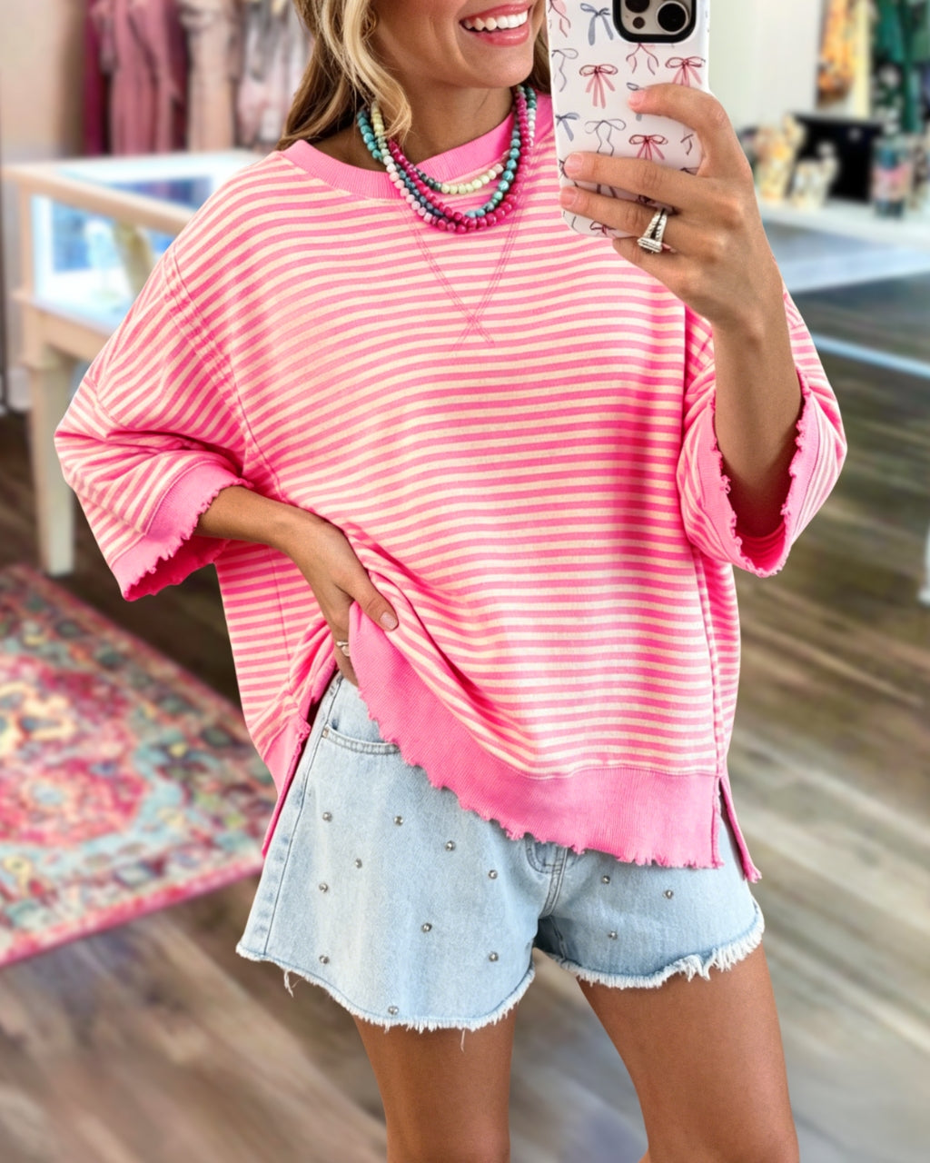 Cozy Striped Oversized Top