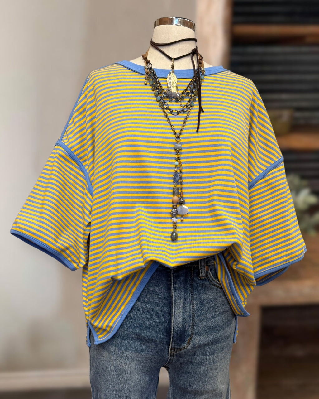 Unique Contrast Striped T-Shirt