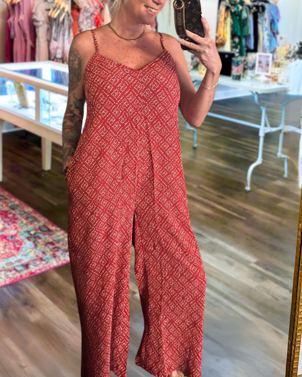 Chic Floral Suspender Jumpsuit