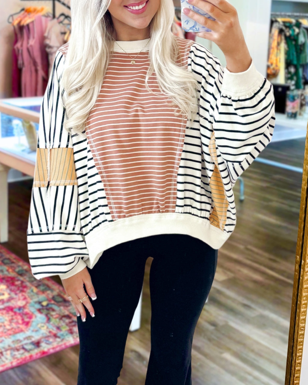 Bright In Stripes Oversized Top