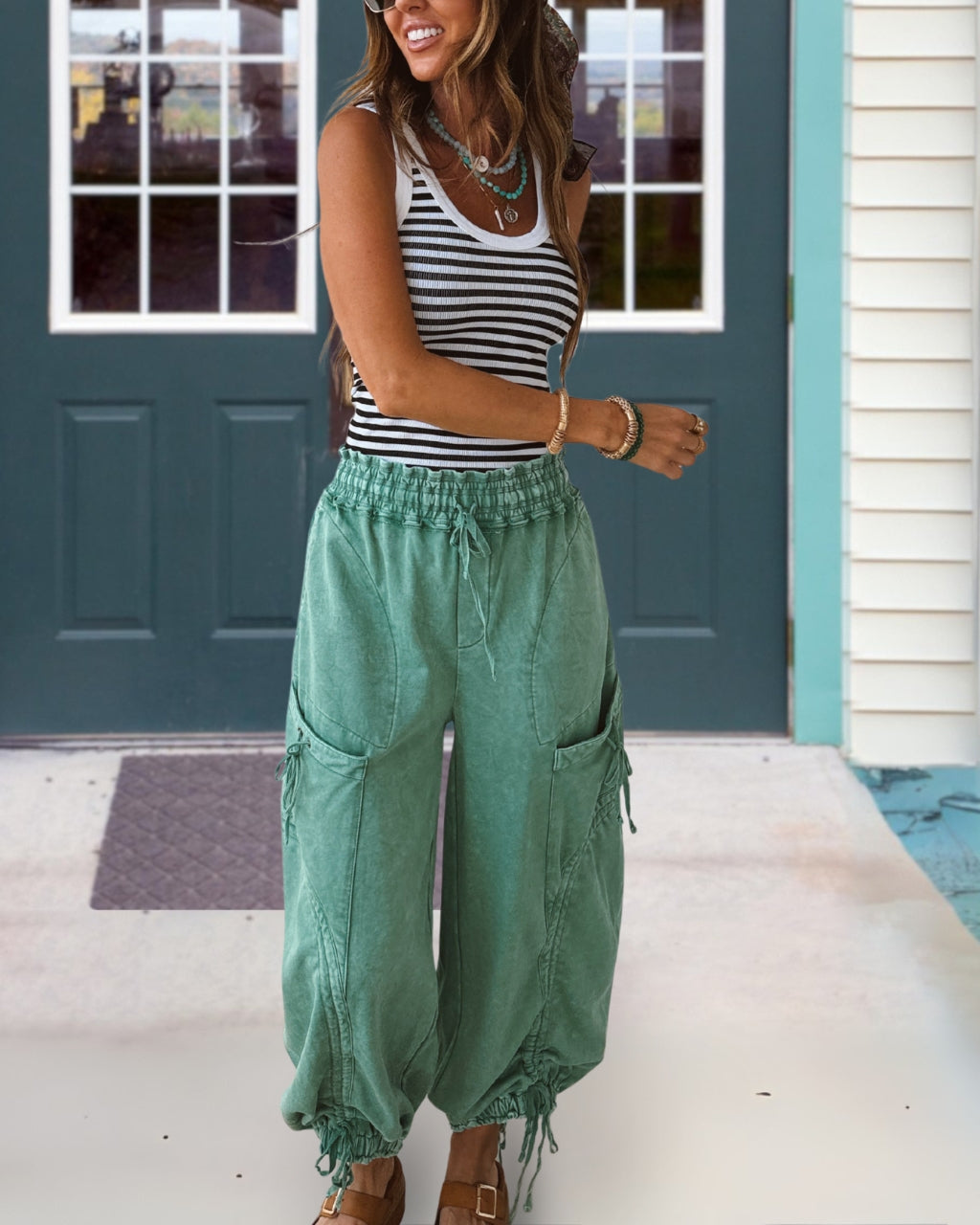 Washed Crinkle Balloon Pants