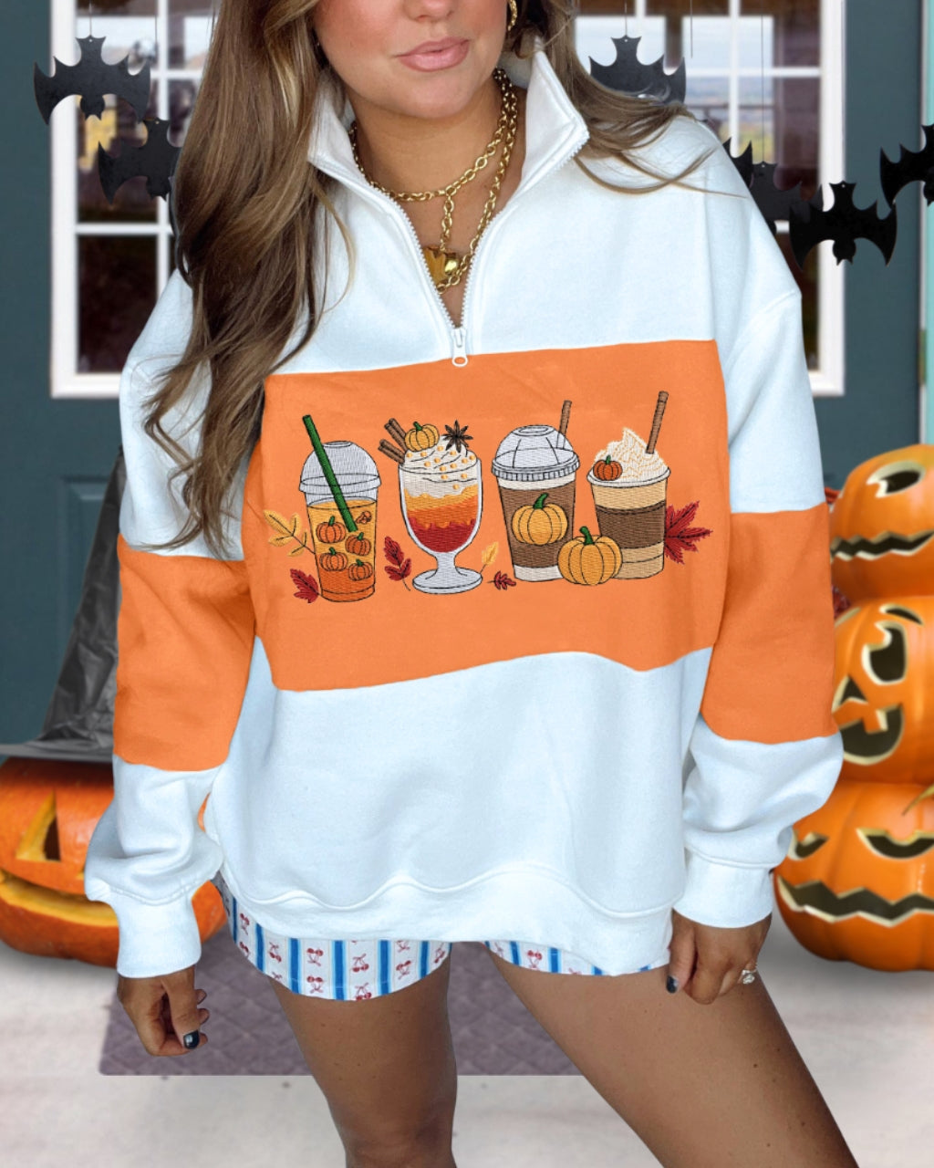 PSL Embroidered Colorblock Pullover