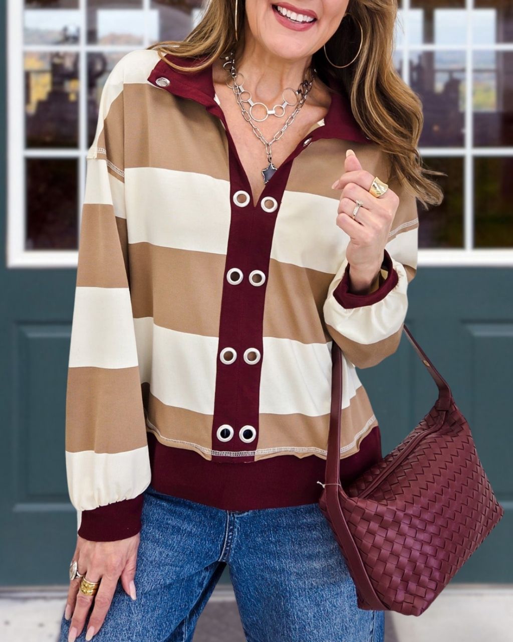 Game Day Bold Striped Color-Block Top