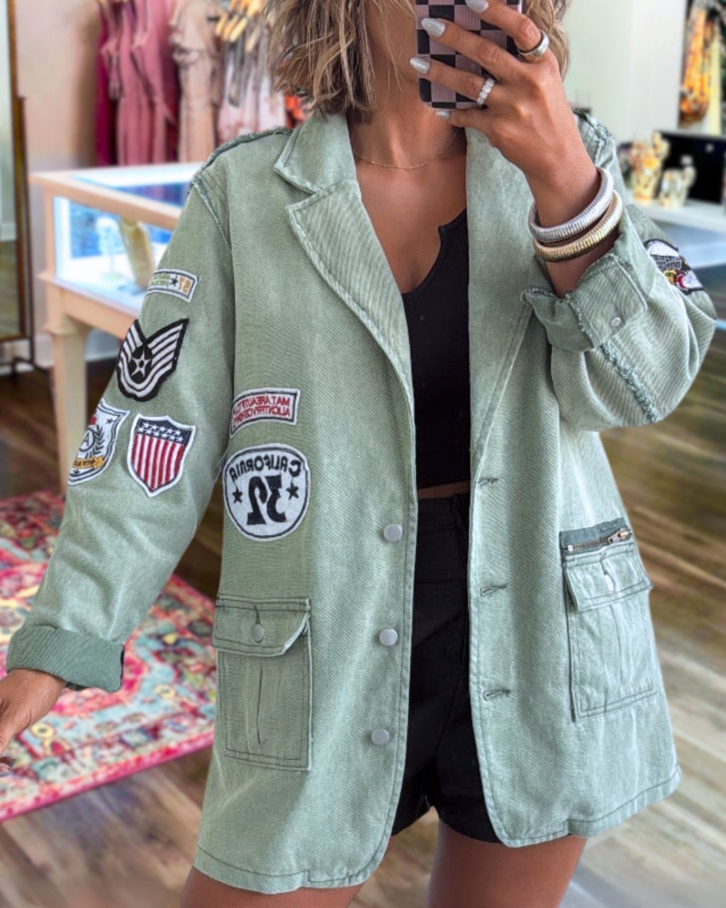 Vintage Badge Patch Washed Jacket