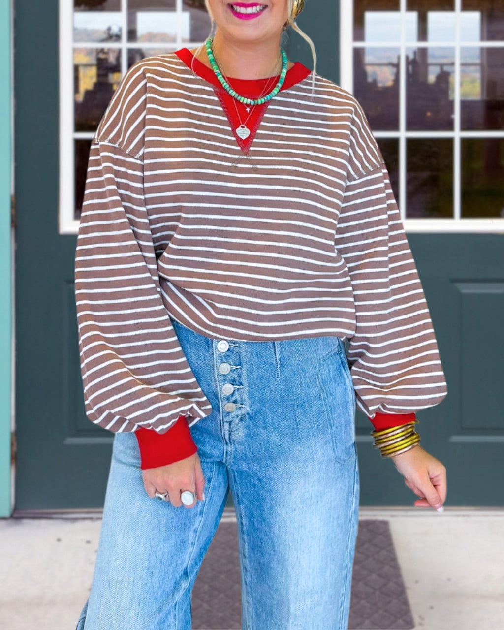 Cara Colorblock Striped Pullover