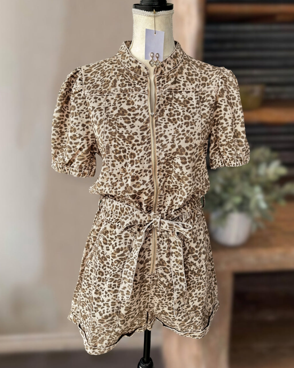 Trendy Leopard Zip-up Jumpsuit