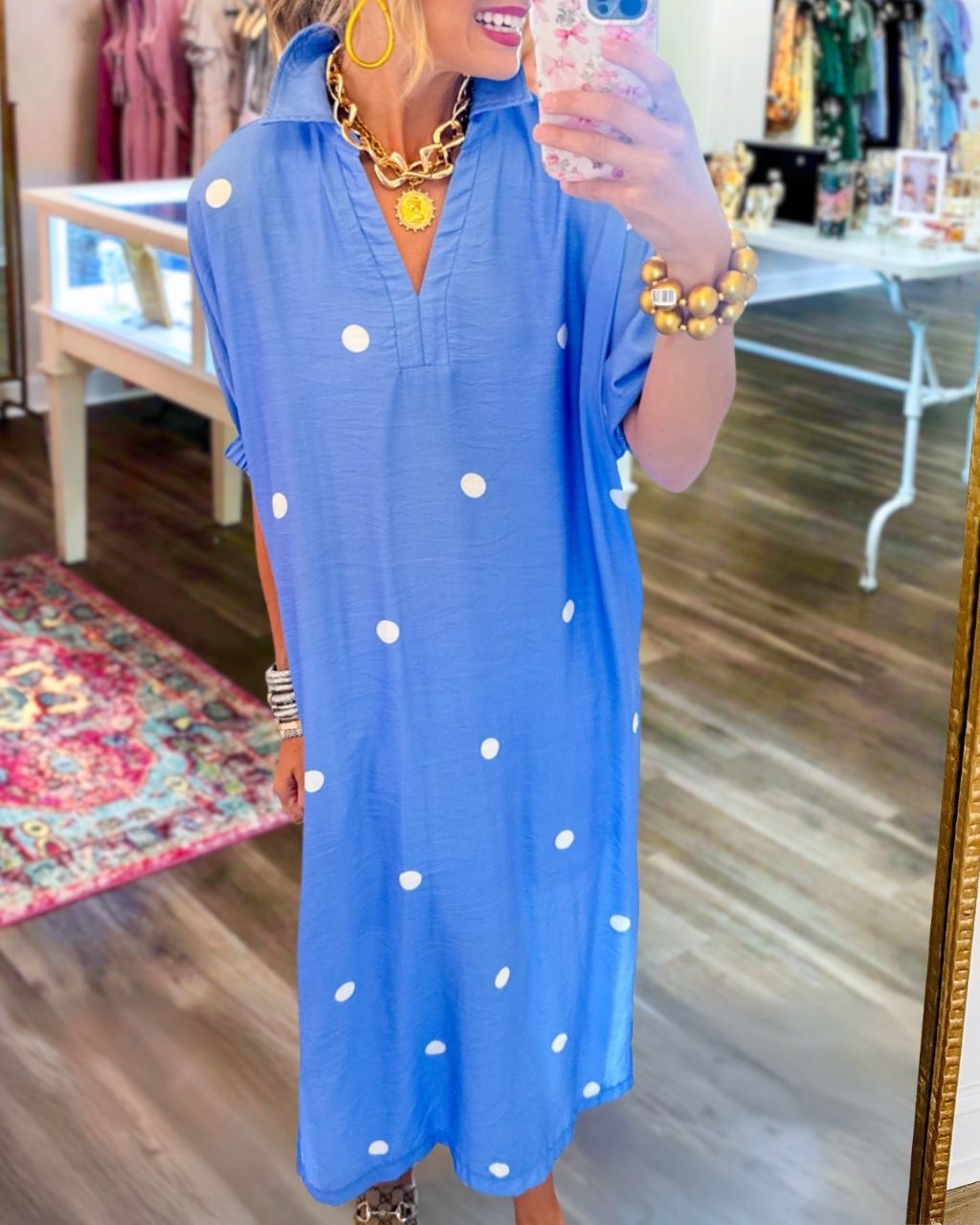 Simple Polka Dot Maxi Dress