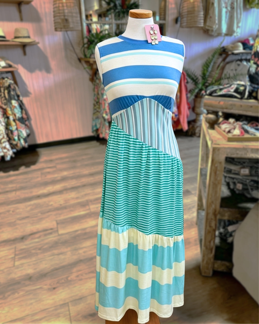 Mixed Striped Patchwork Dress