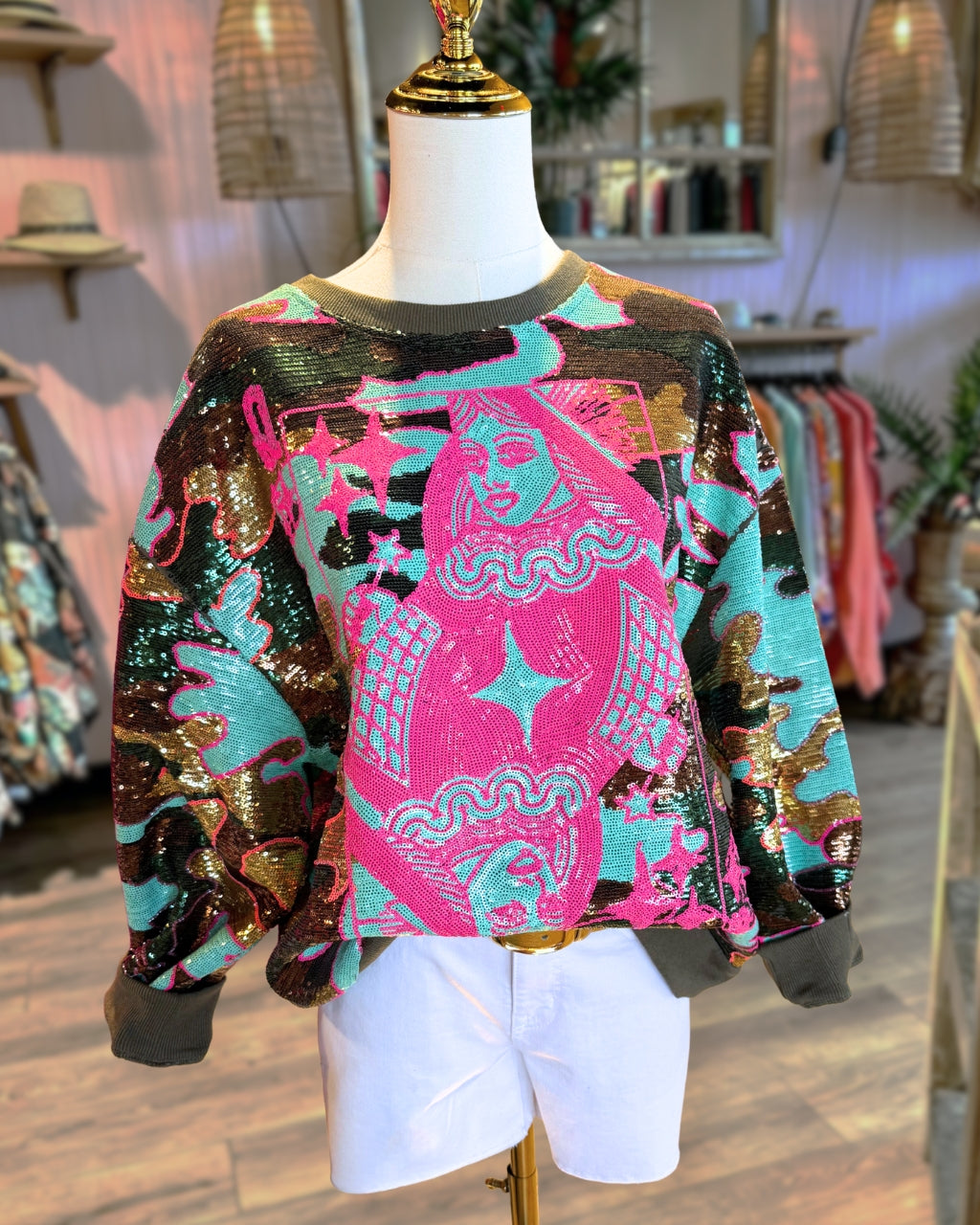 Totally Camo Sequin Queen Sweatshirt