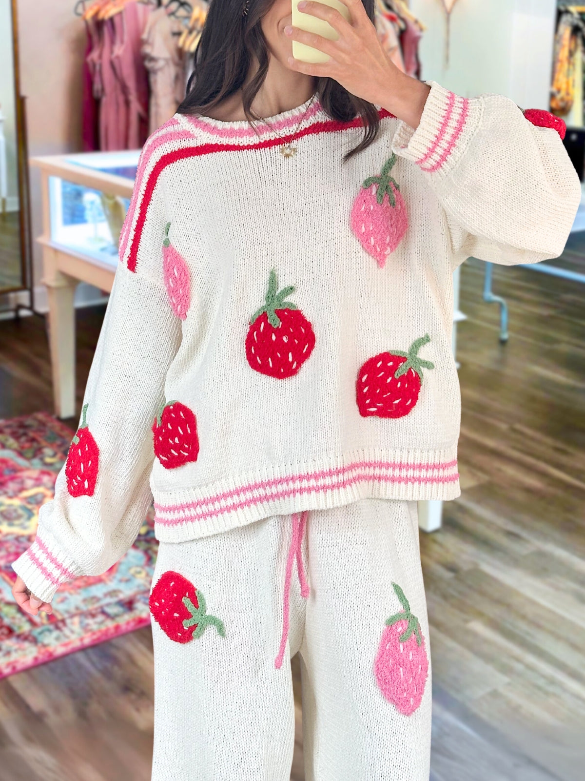 Sweet Strawberry Color-Block Pullover