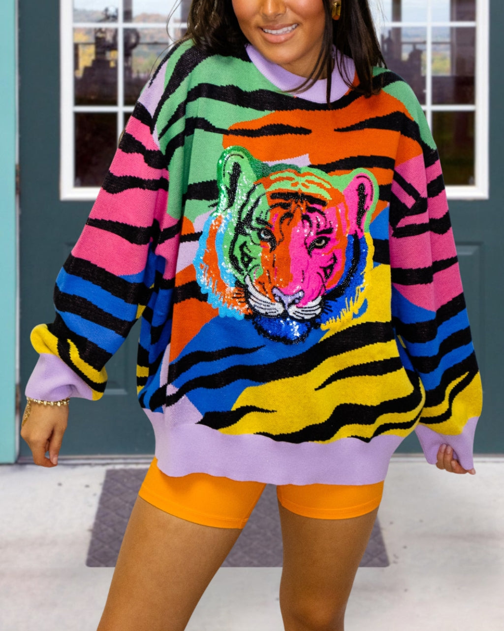 Tiger Sequin Rainbow Sweatshirt