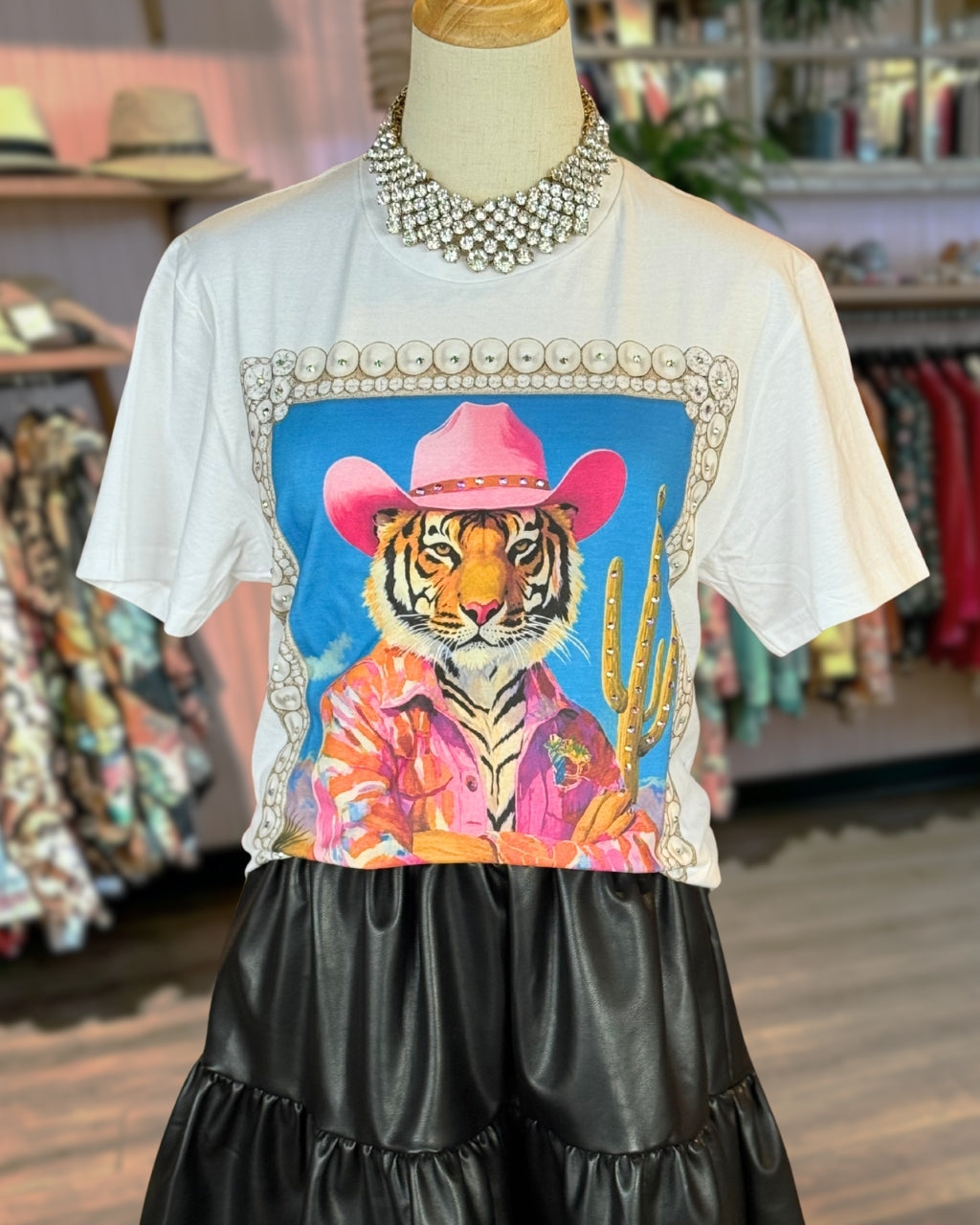 Western Tiger Cowboy Print Tee