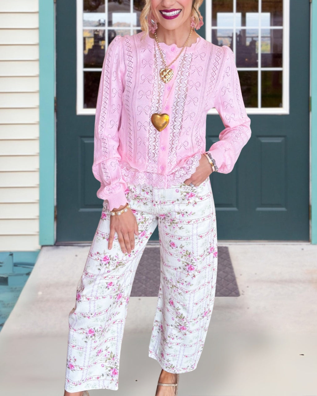 Elegant Floral Print Pants