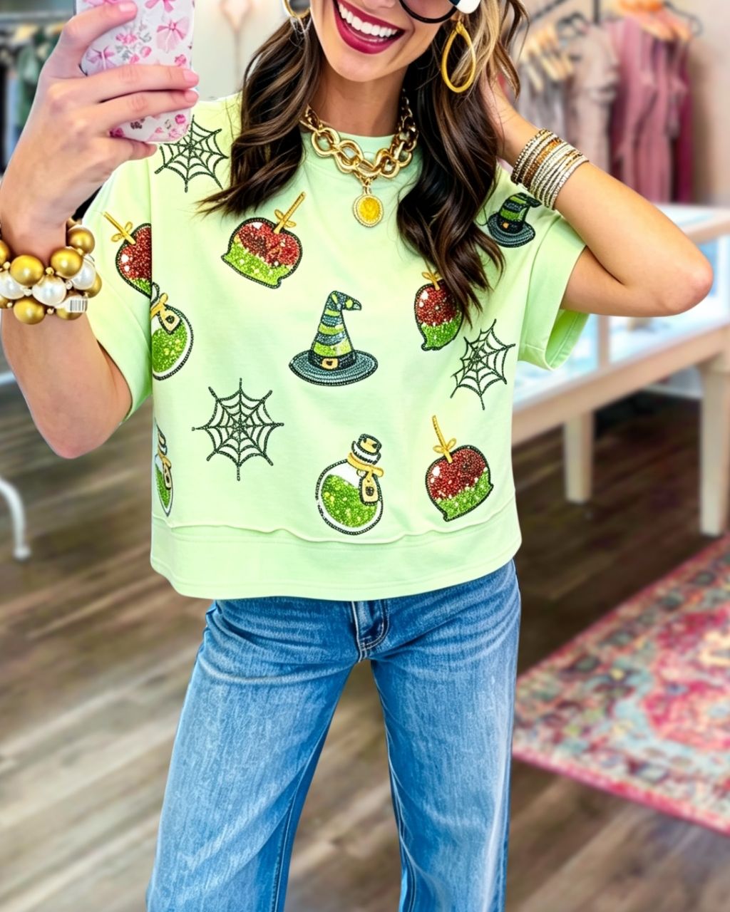 Halloween Witch Sequin T-shirt