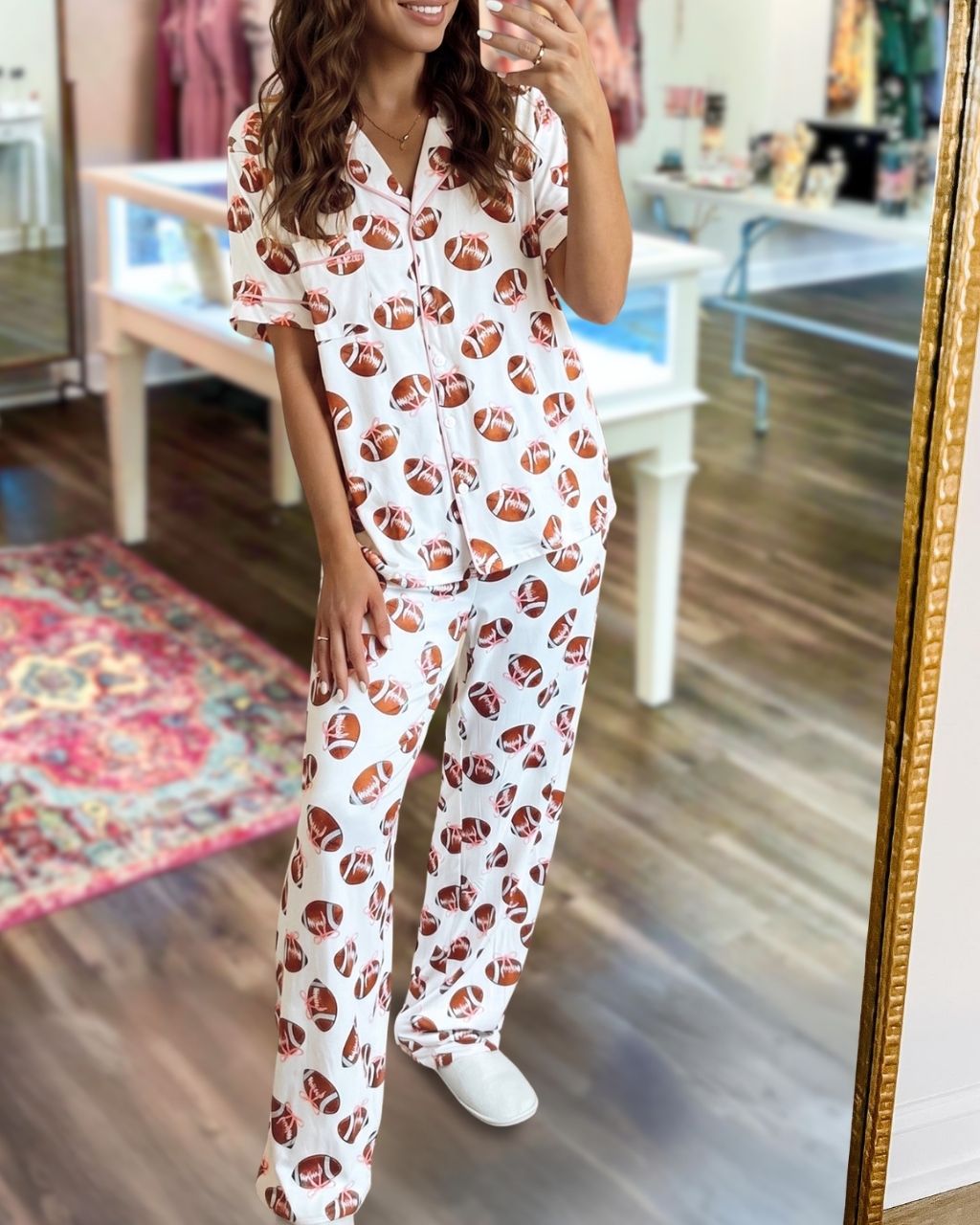 Football Game Day Satin Pajama Set