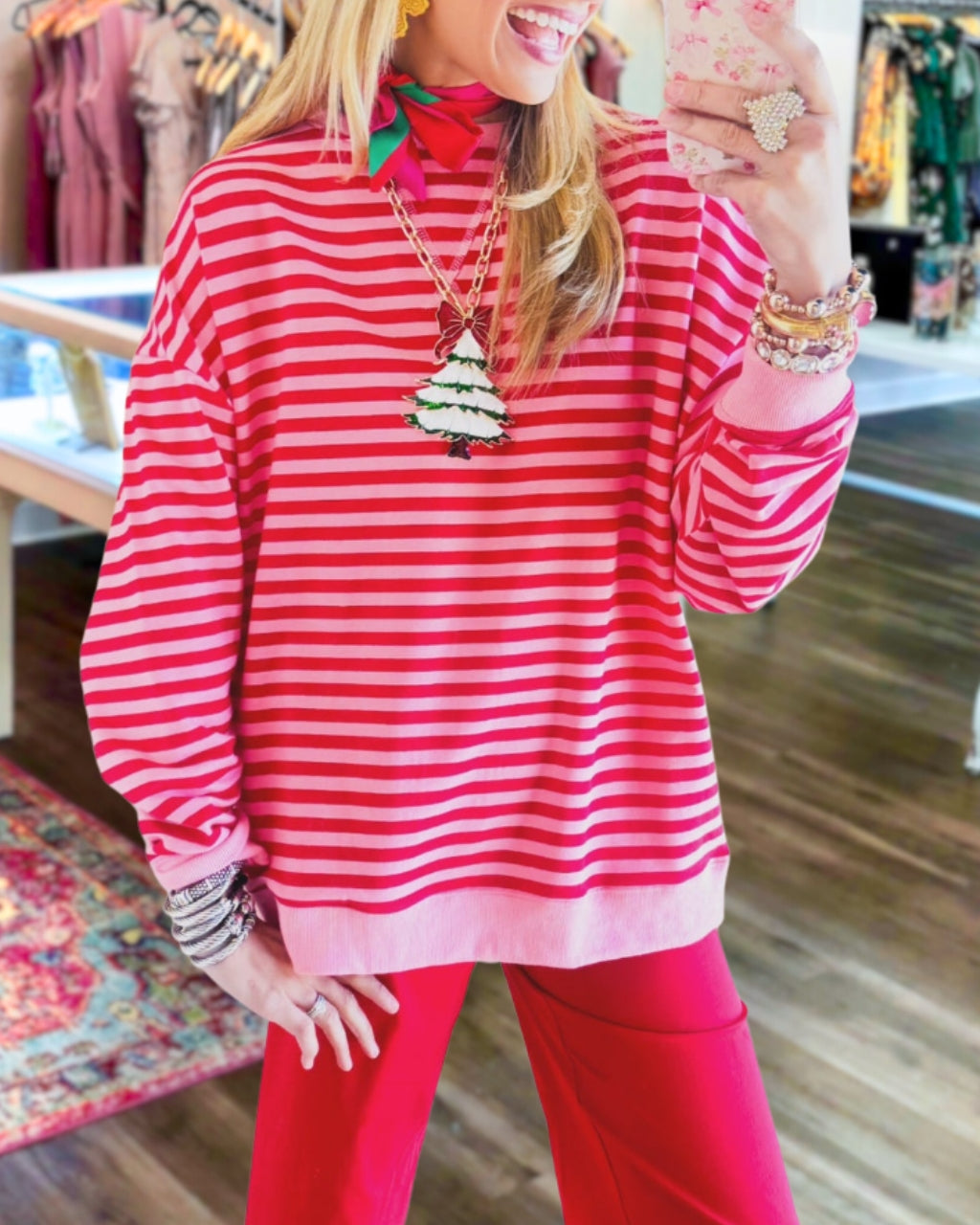 Simple Striped Crewneck Sweatshirt