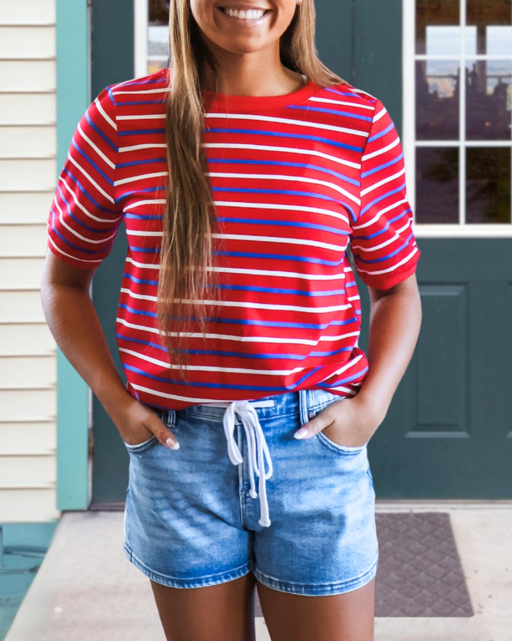 Color-block Striped T-shirt