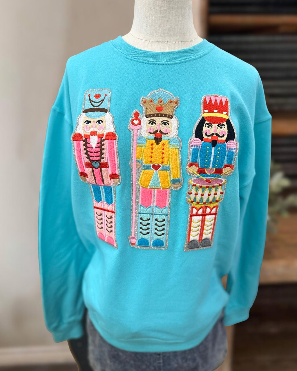 Chic Nutcracker Embroidered Sweatshirt