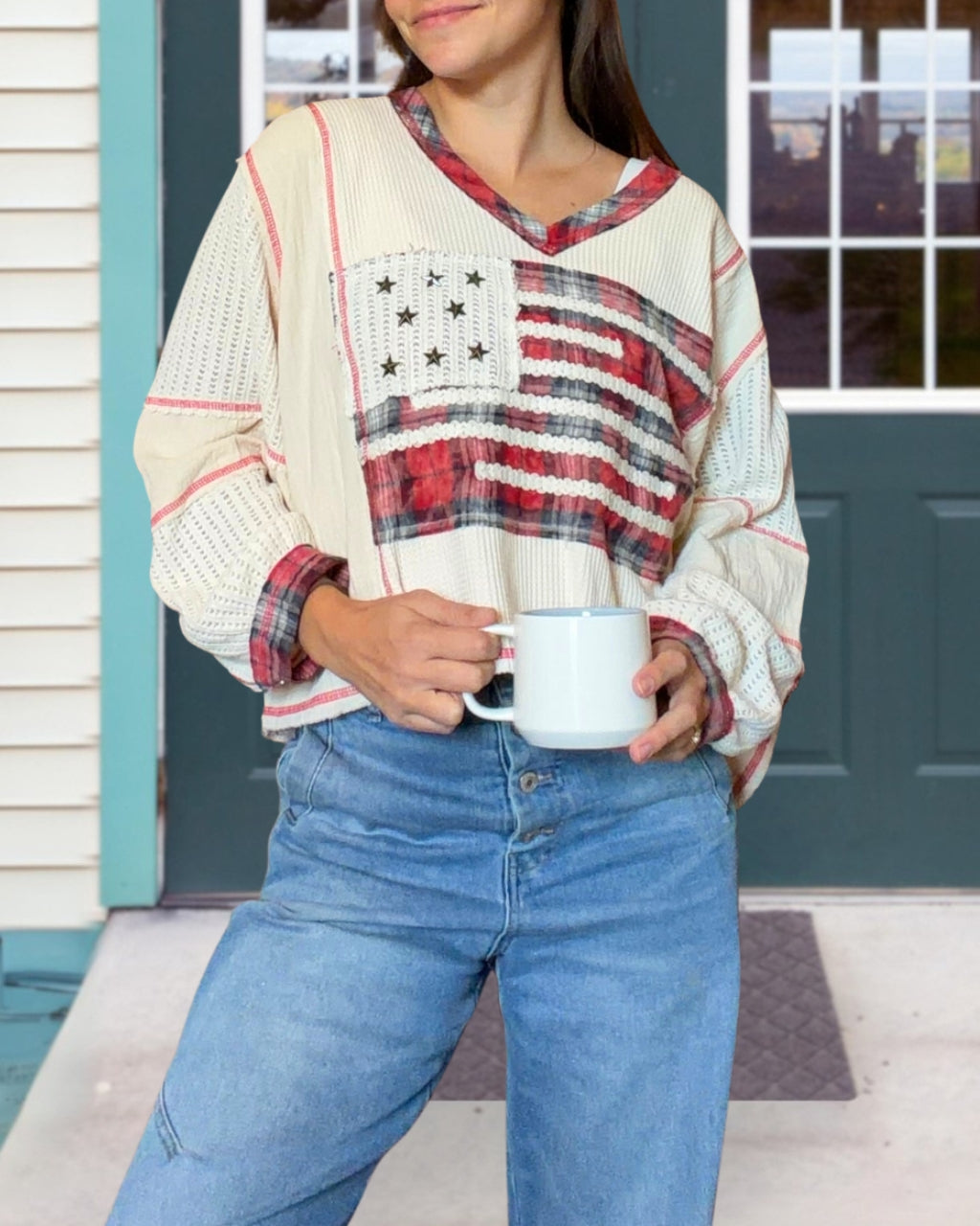 Stylish Flag Waffle Top