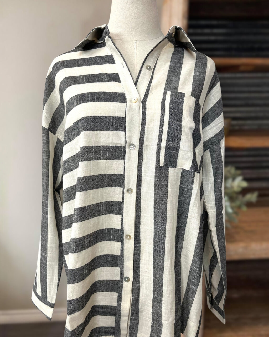 Neutral Striped Shirt