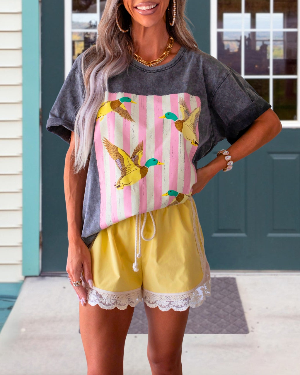 Lace Edge Casual Shorts
