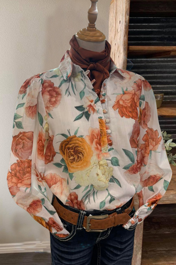 Classic Western Rose Blouse