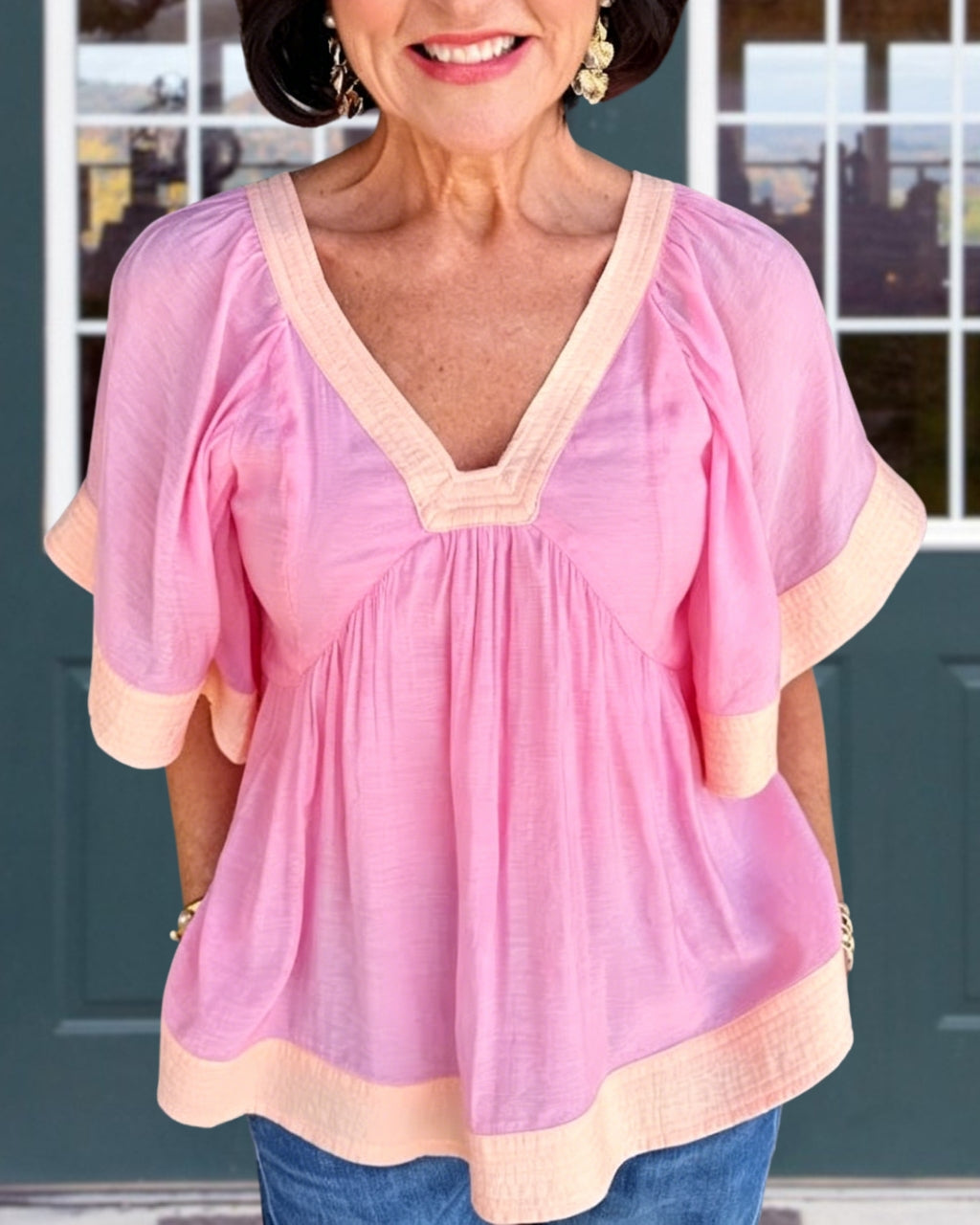 Batwing Sleeve Backless Top