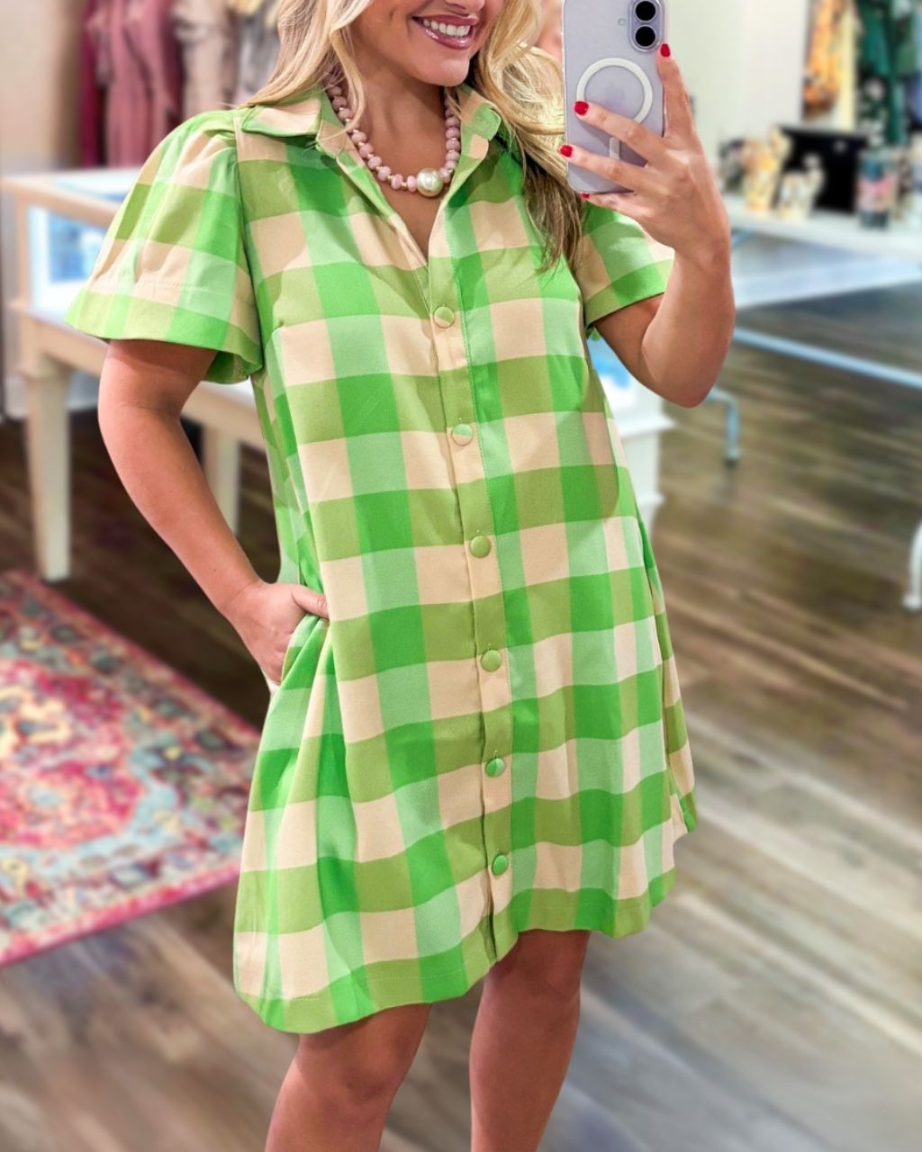 Plaid Picnic Shirt Dress